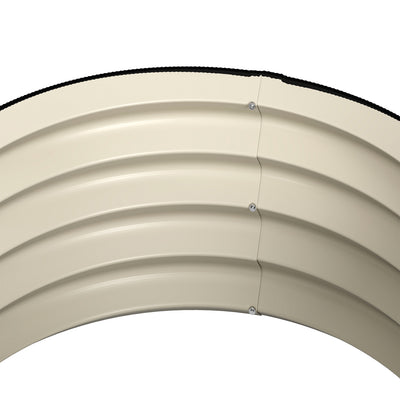 Outsunny Set of 2 Raised Garden Bed, Metal Planter Box with Safety Edging, Easy-to-assemble Stock Tank, Cream White 