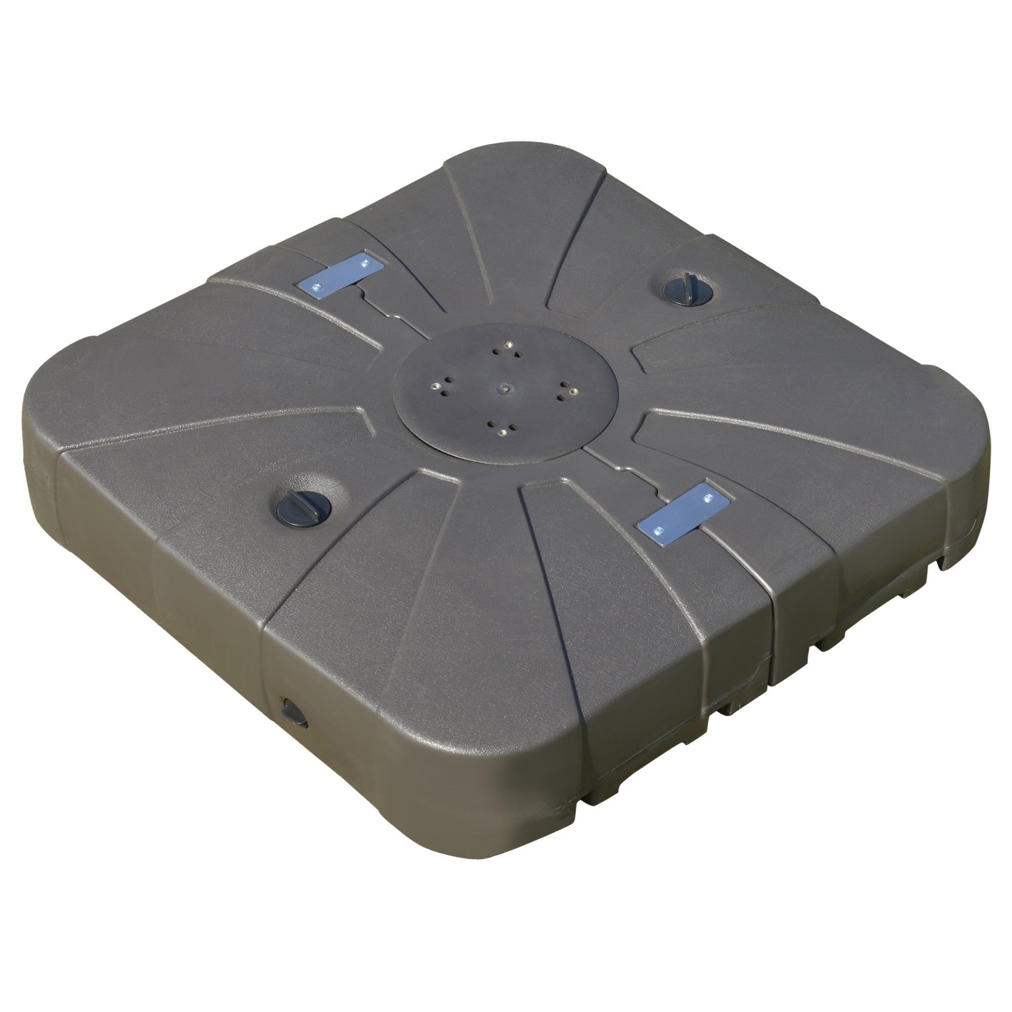 Outsunny Square Cantilever Patio Parasol Base Water or Sand Filled Stand with Wheels Heavy-Duty, Coffee 