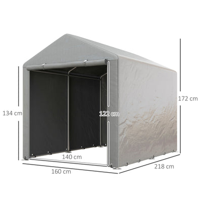 Outsunny 1.6 x 2.2m Garden Storage Shed Tent, with Accessories - Light Grey 