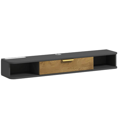 HOMCOM 120 cm Floating TV Stand with Storage - Charcoal Grey 