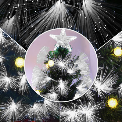 HOMCOM 5ft White Light Artificial Christmas Tree w/ 180 LEDs Star Topper Tri-Base Full Bodied Seasonal Decoration Pre-Lit Home 