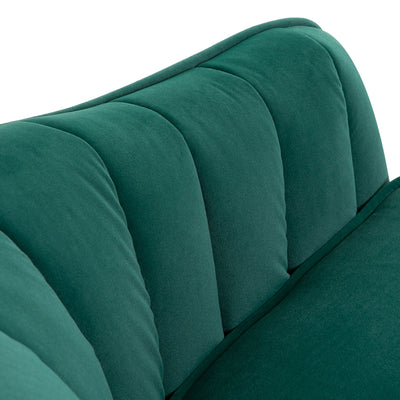 HOMCOM Velvet-Feel Shell Back Accent Chair - Green 