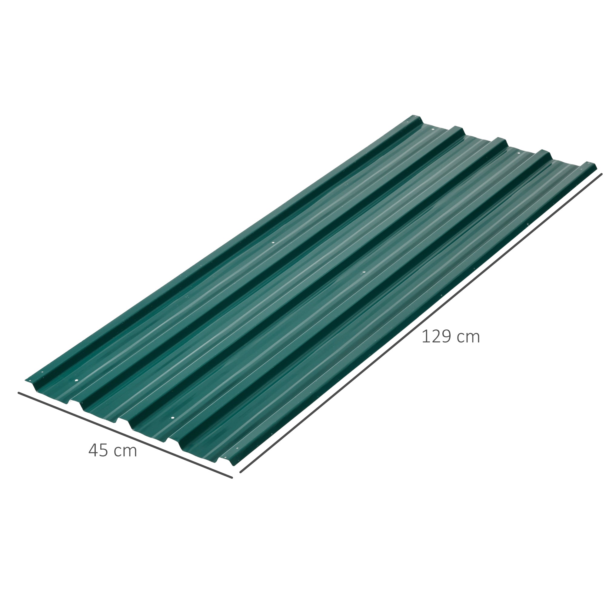 Outsunny Corrugated Roofing Sheets, Pack of 24, Galvanised Metal Roofing Sheets for Greenhouse, Garage, Storage Shed, Carport, 129 x 45cm, Green 