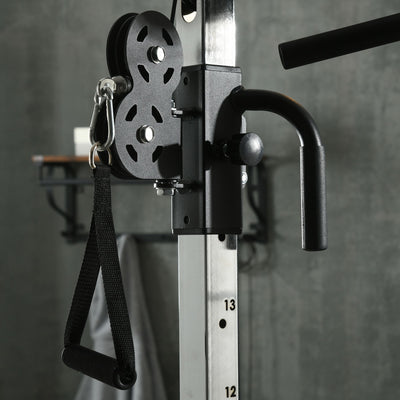 SPORTNOW Home Gym Machine, Multifunctional Gym Equipment with High and Low Pulleys, Pull Up Bar, 15-Position Adjustable Strength Training Workout Station for Full Body Fitness 