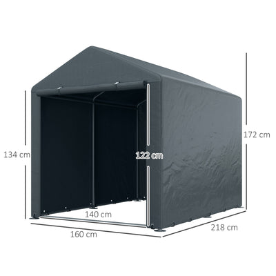 Outsunny 1.6 x 2.2m Garden Storage Shed Tent, with Accessories - Dark Grey 