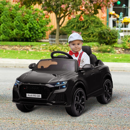 HOMCOM Audi RS Q8 Licensed Electric Car for Kids, 6V Kids' Electric Ride on with Remote Control, 7Ah Big Battery, Lights Bluetooth, Music USB MP3, for 3-5 Years Old, Black 