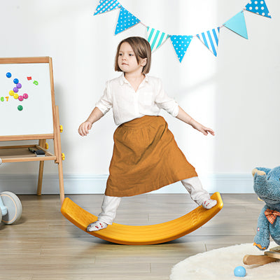 ZONEKIZ Balance Board Kids Wobble Board, Stepping Stone, Montessori Toy for Children, Nursery Toy, for Ages 3-6 Years, 82 x 27.5 x 19.5cm - Orange 
