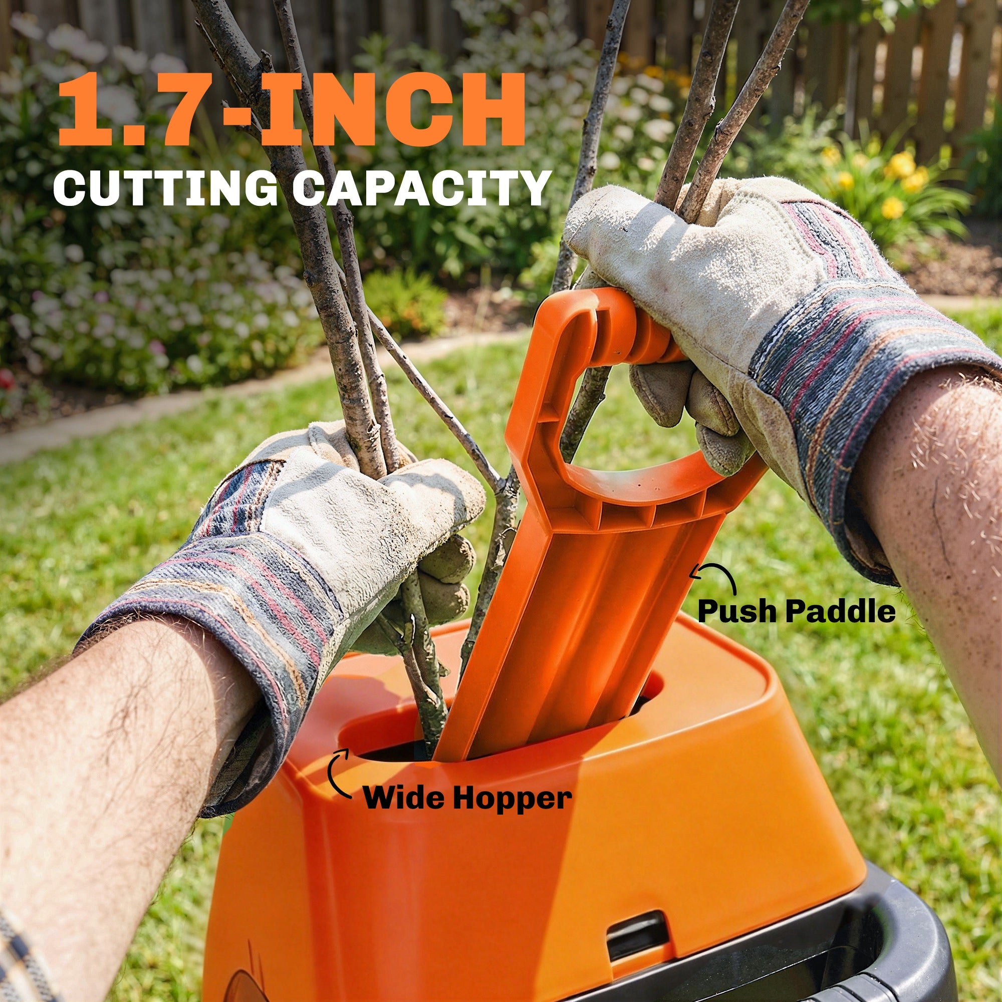 Outsunny 2500W Electric Wood Chipper, Corded Wood Mulcher Shredder with 45L Collection Bag, 4300RPM, 44mm Cutting Diameter 