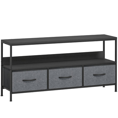 HOMCOM TV Stand Cabinet with 3 Foldable Drawers - Black 