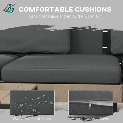 Outsunny Three-Piece 'L' Garden Sofa Set - Grey 
