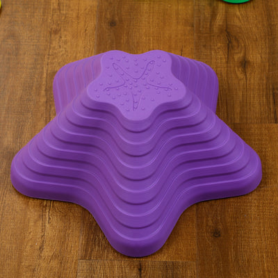 ZONEKIZ Kids Stepping Stones, 11 Pieces Balance River Stones for Obstacle Course, Stackable Non-Slip Starfish Shape, Sensory Play for Indoors, Outdoors 
