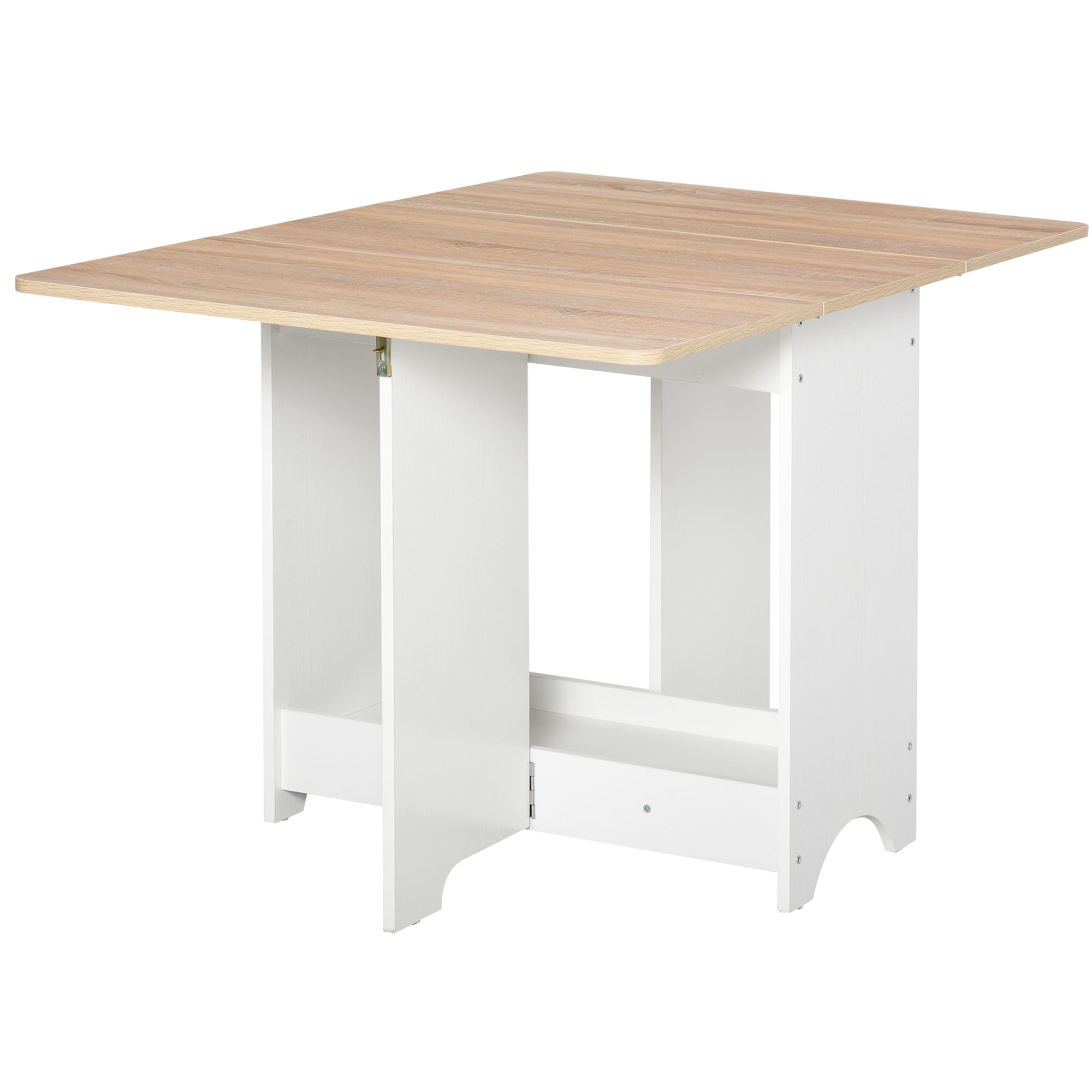 HOMCOM Foldable Dining Table Drop-Leaf Folding Desk Side Console with Storage Shelf for Kitchen,Dining Room 