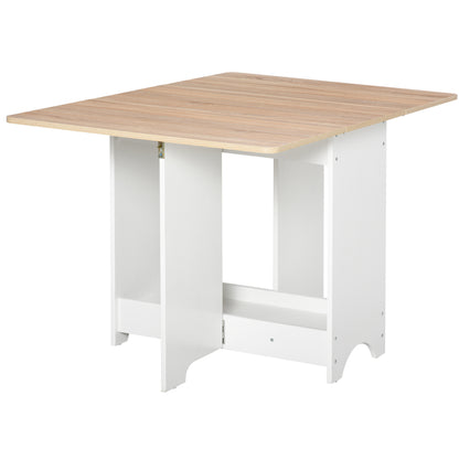 HOMCOM Foldable Dining Table Drop-Leaf Folding Desk Side Console with Storage Shelf for Kitchen,Dining Room 