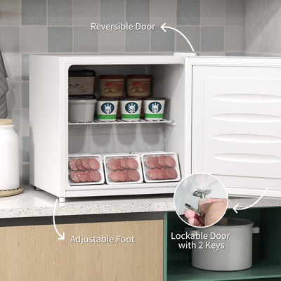 HOMCOM 35L Mini Freezer, -24℃ to -14℃ Temperature - White 