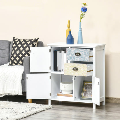 HOMCOM Drawer Table Sideboard Multi-purpose Storage Chest Shabby Chic Entryway Living Room Bedroom Furniture Organizer Unit 