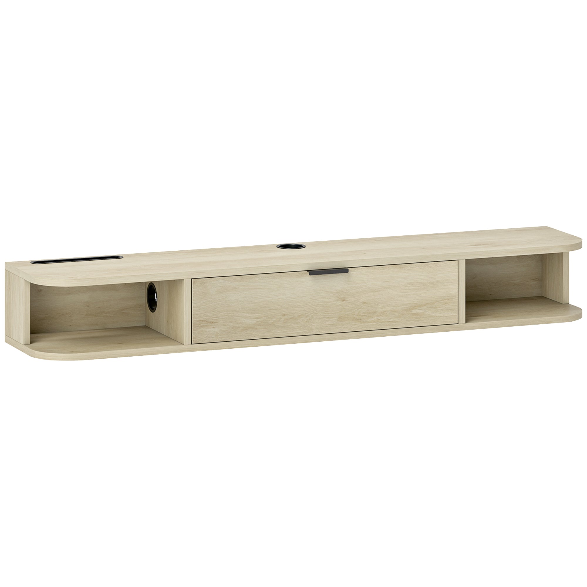 HOMCOM 120 cm Floating TV Unit for TVs up to 50 Inch - Natural 
