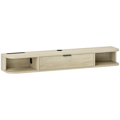 HOMCOM 120 cm Floating TV Unit for TVs up to 50 Inch - Natural 