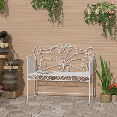 Outsunny Heavy-Duty Garden Bench-White 