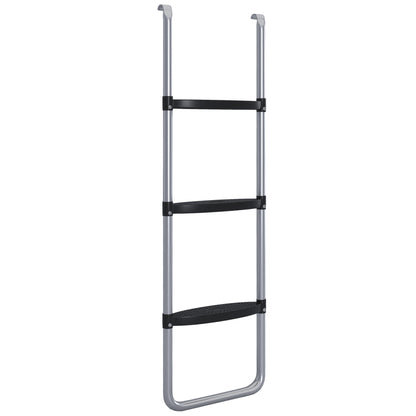 SPORTNOW Galvanised Steel Trampoline Ladder, 2 Steps/3 Steps Outdoor Trampoline Accessories for 6ft, 8ft, 10ft, 12ft, 13ft, 14ft, 16ft Trampoline, 110L x 32Wcm, Silver Tone 