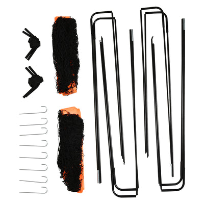 HOMCOM Set of 2 Football Goal Net 6 x 3 ft Foldable Outdoor Sport Training Teens Adults Football with Carrying Bag Orange 