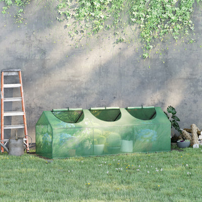 Outsunny Mini Greenhouse, Small Plant Grow House for Outdoor with Durable PE Cover, Observation Windows, 180 x 60 x 60 cm, Green 