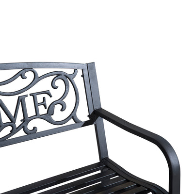 Outsunny 126Lx60Wx85H cm Steel Bench-Black 