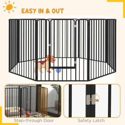 PawHut 100cm 8 Panels Heavy Duty Dog Pen, Pet Playpen for Indoors, Outdoors, Small, Medium, Large Dogs 