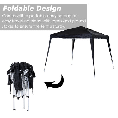 Outsunny 3 M x 3 M Base/ 2.5 M x 2.5 M Top Pop Up Gazebo with Carry Bag, Height Adjustable Slant Leg Party Tent Instant Event Shelter for Garden, Patio, Black 