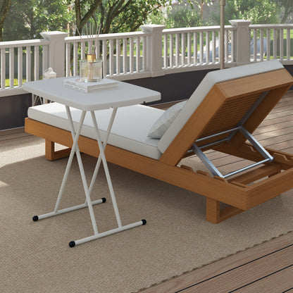 Outsunny Minimal Folding Outdoor Table - White
