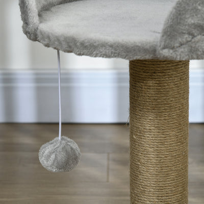 PawHut Cat Tree Tower with Scratching Posts, Grey 