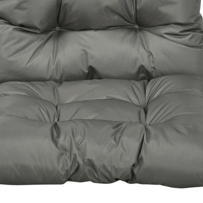 Outsunny Garden Back Chair Cushion, Comfortable Patio Seat Cushion Pad with Backrest for Outdoor & Indoor Use, Light Grey 