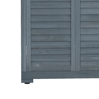 Outsunny 39.5 x 79cm Fir Wood Garden Shed - Grey 