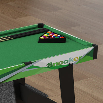 SPORTNOW 104cm Folding Mini Pool Table Set with 2 Cues, 16 Balls, Chalk, Triangle, Brush, Green 