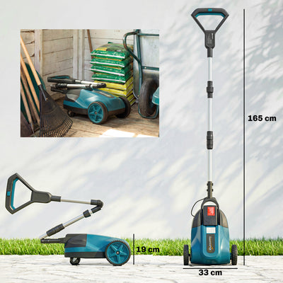 Outsunny 18V Cordless Lawnmower with 2 x 4Ah Batteries & Charger, Battery Lawn Mower with 21cm Cutting Width, 3 Cutting Heights 