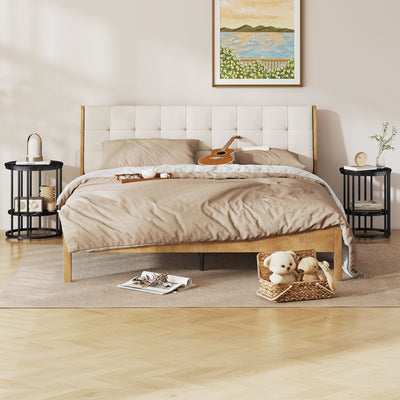 HOMCOM Set of Two Marble-Effect Coffee Tables - Black 