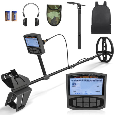 Outsunny Metal Detector for Adults and Beginners, Gold Detector with Higher Accuracy IP68 Waterproof Coil, 5 Professional Modes with Pinpoint & Memory Mode, Bigger Backlit LCD Display with DSP Chip 