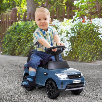 AIYAPLAY 2-in-1 Land Rover Licensed 6V Kids Electric Ride On Car, Sliding Car w/ Headlights, Music, for 18-60 Months, Light Blue 