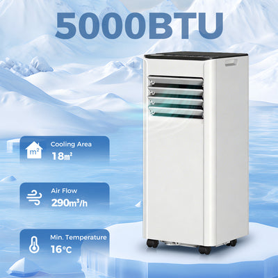 HOMCOM Portable Air Conditioner 5000 BTU, 4-in-1 AC Unit with Cool, Dehumidifier, Fan, Sleep Mode, WiFi Voice Remote Control 