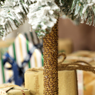HOMCOM Set of 3 Pencil Flocked Christmas Tree, 3ft 4ft 5ft 