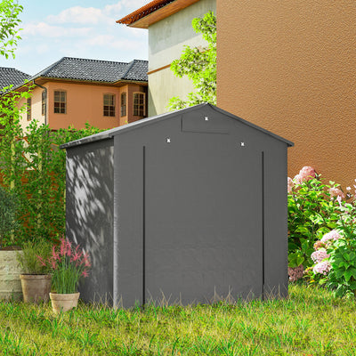 Outsunny 6 x 4 ft Outdoor Garden Storage Shed, Waterproof Bike Tent with Vent and Roll-Up Zipper Door 