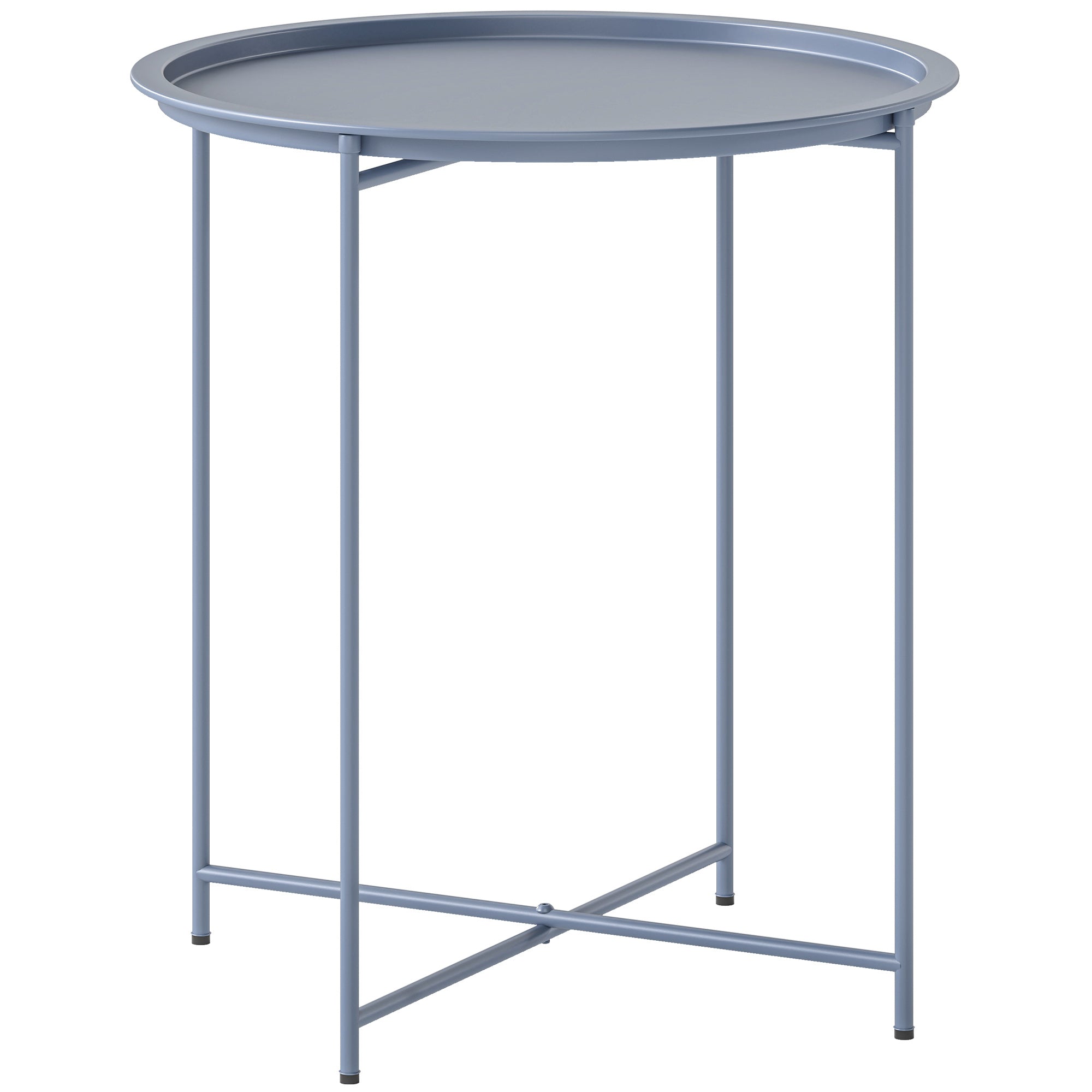 Outsunny Steel Removable Tray Top Garden Table - Blue Grey 