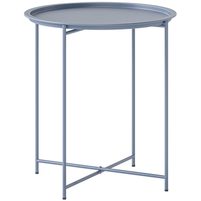 Outsunny Steel Removable Tray Top Garden Table - Blue Grey 