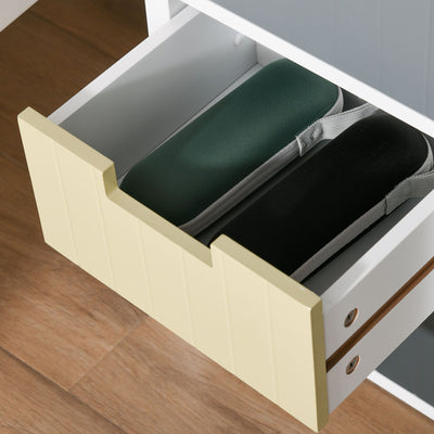 HOMCOM Storage Tower, Dresser Chest with Drawers, Wood Top, Organizer Unit for Closets Bedroom Nursery Room Hallway 