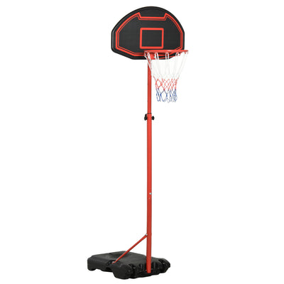 HOMCOM Outdoor Free Standing Basketball Stand Kids Fun Ball Games Net Hoop Garden Sports Backboard Portable Height Adjustable (1.55m-2.1m) w/ Wheels, Black 