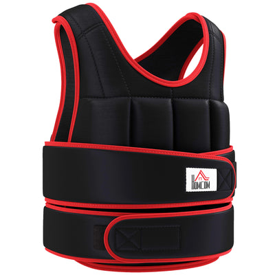 HOMCOM 20kg Weighted Vest, Adjustable Running Weight Vest with 38 Weight Bags for Men or Women Cardio Exercise, Black and Red 