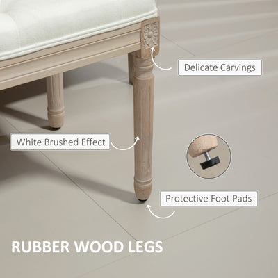 HOMCOM Vintage French Look Bed End Bench - Cream White 
