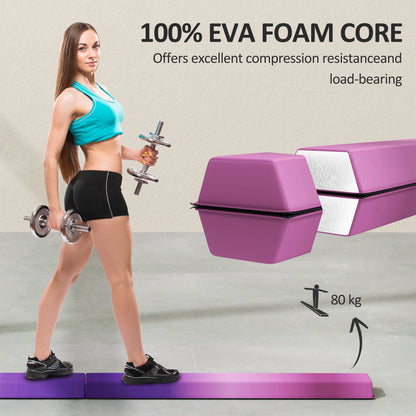 SPORTNOW 7.7ft Folding Gymnastics Beam, Floor Balance Beam for Kids with Anti-Slip Base, Gymnastics Equipment for Home, Purple 