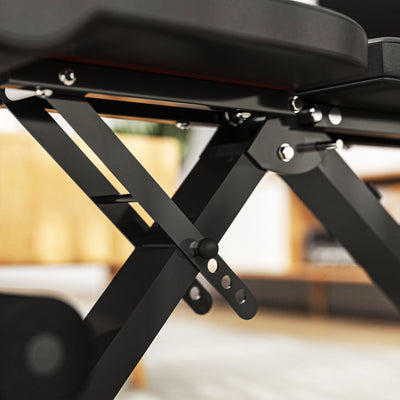 SPORTNOW Foldable Weight Bench, Adjustable Incline Flat Bench Press with 6-Level Backrest, 4-Level Seat, Leg Extension for Home Gym Workout Full Body Strength Training 