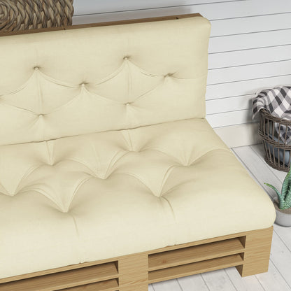 Outsunny Seat and Back Padded Pallet Cushion Set - Beige 
