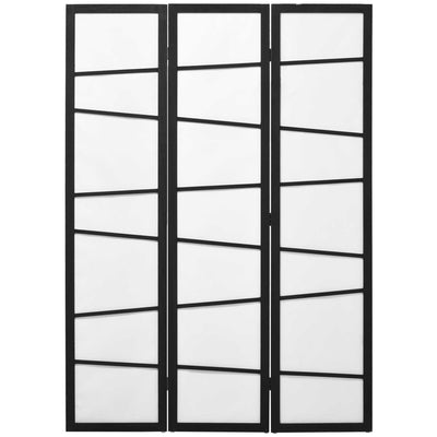 HOMCOM 3 Panel Room Divider, Wooden Folding Privacy Screen, Freestanding Wall Partition Separator for Bedroom, White 